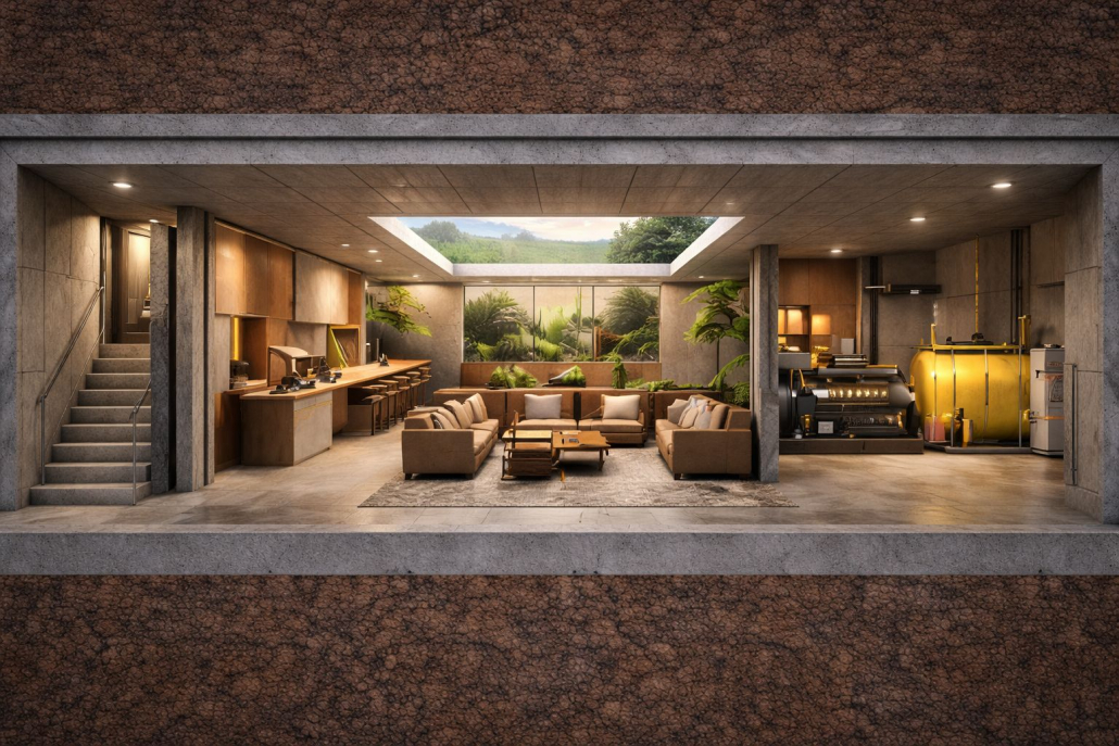 Disconnect construcción Bunkers subterráneos seguridad