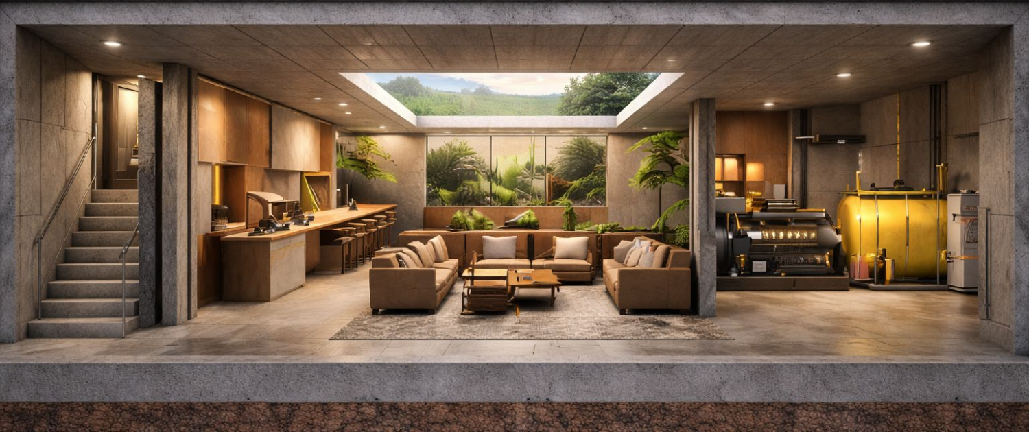 Disconnect construcción Bunkers subterráneos seguridad