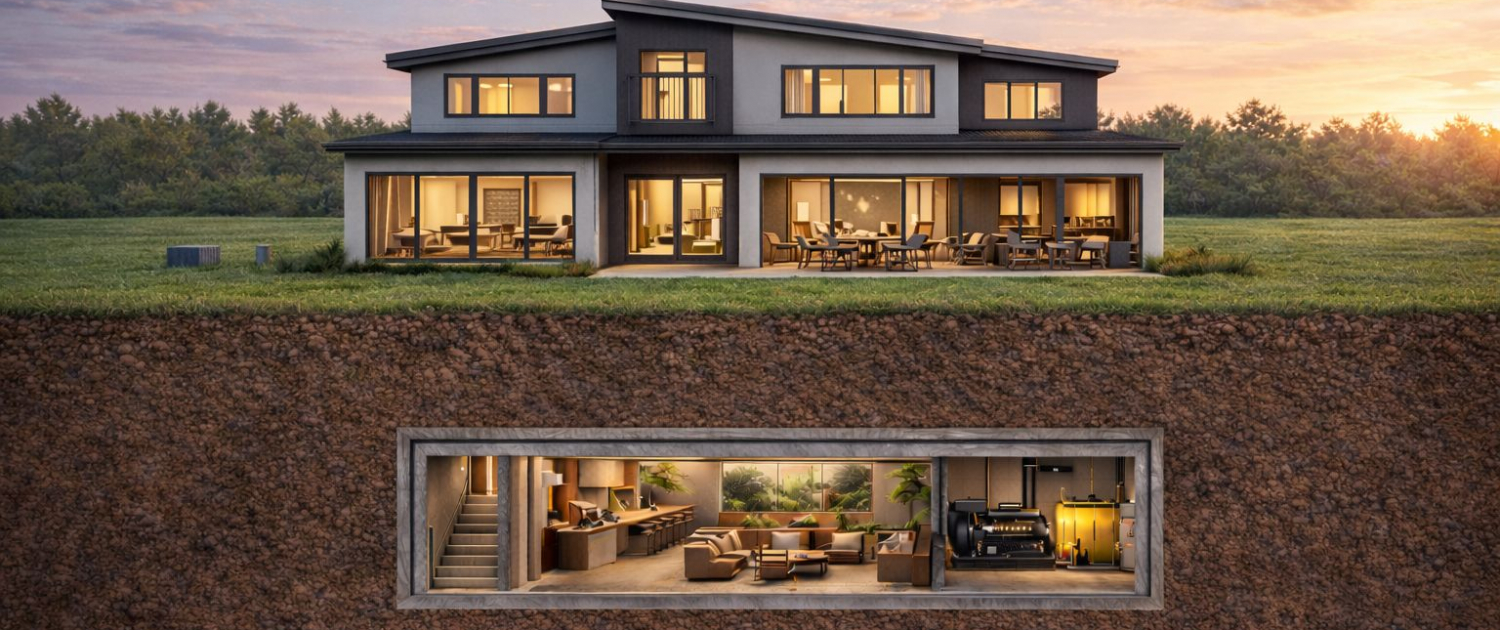 Disconnect construcción Bunkers subterráneos seguridad