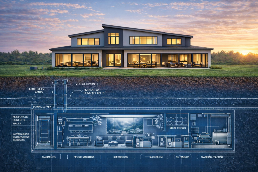 Disconnect construcción Bunkers subterráneos seguridad